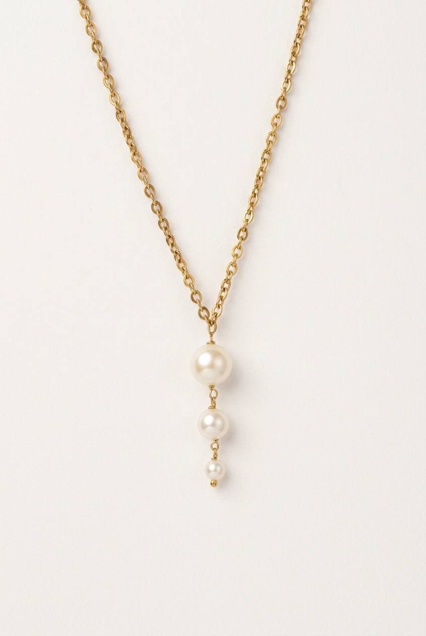 3-Pearl drop Necklace