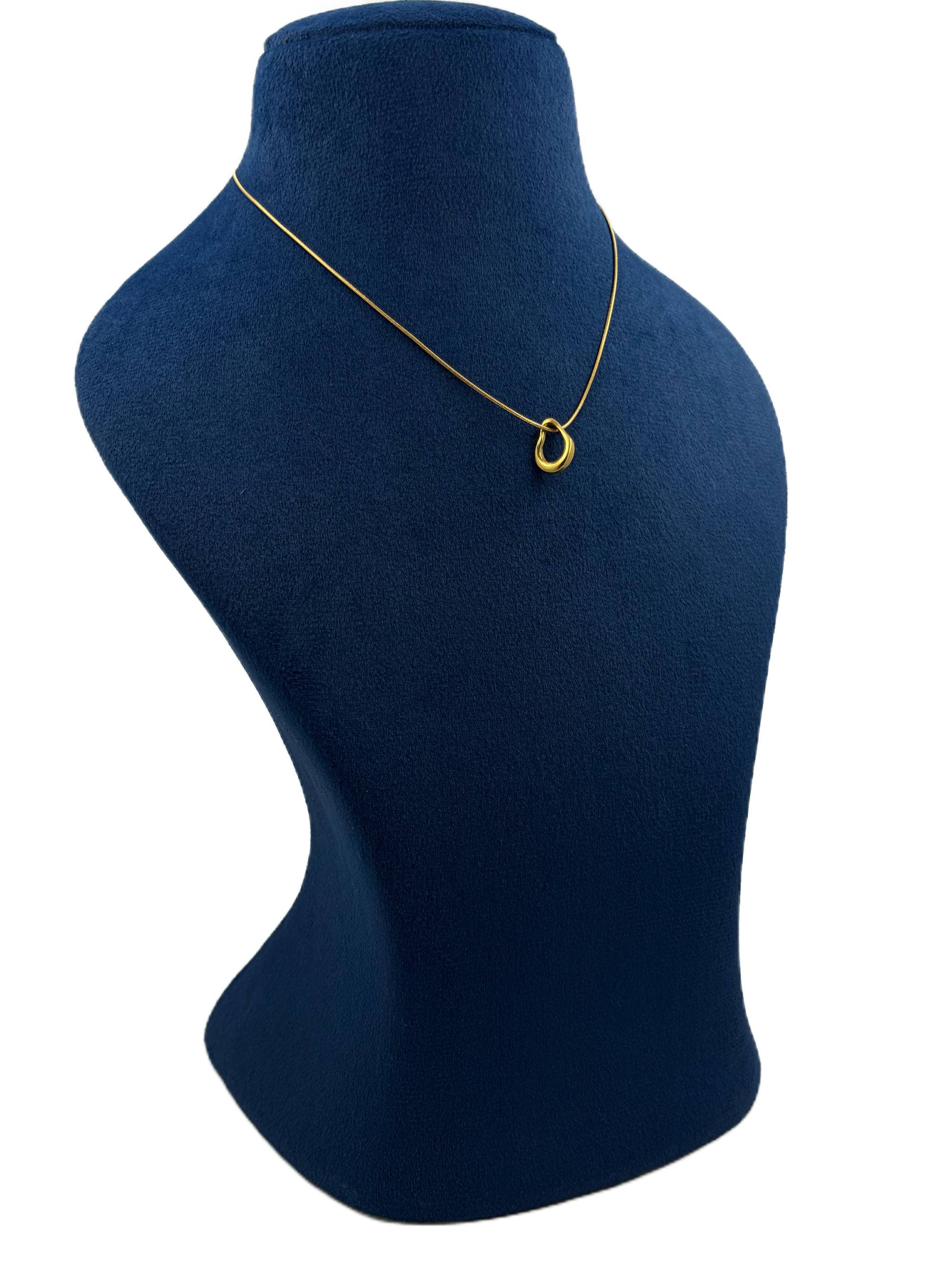 Abstract teardrop pendant snake chain - image 2