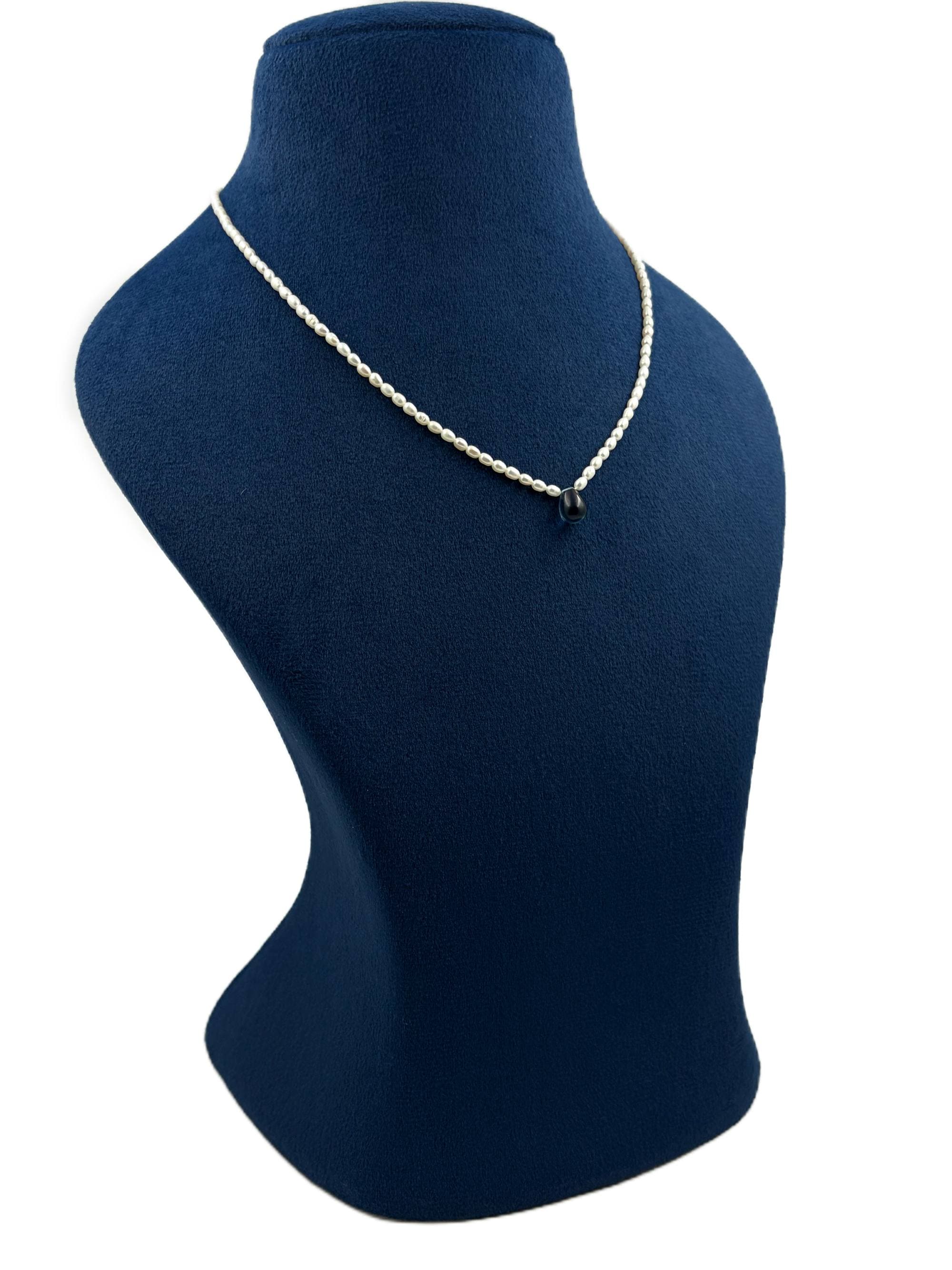 London blue quartz teardrop pearl necklace - image 2