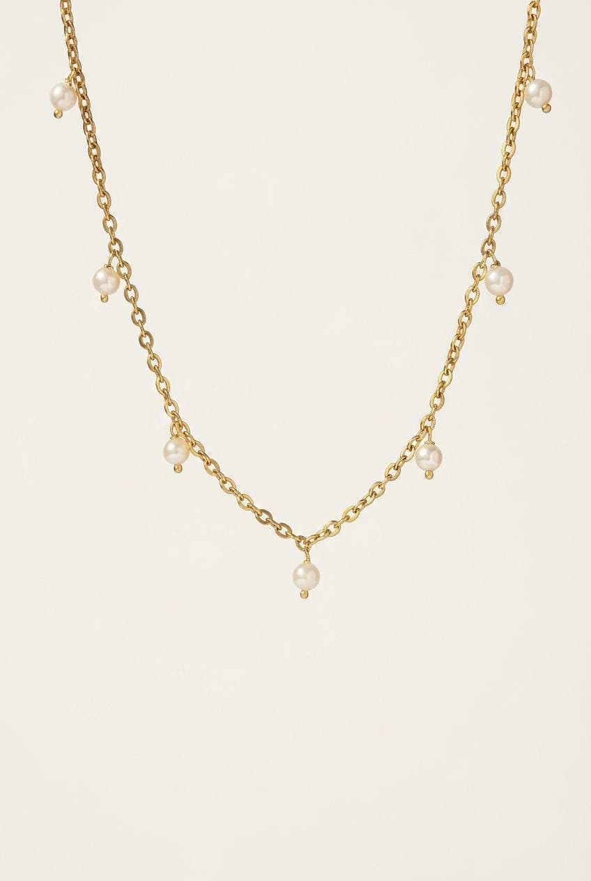 Multi drop pearl necklace