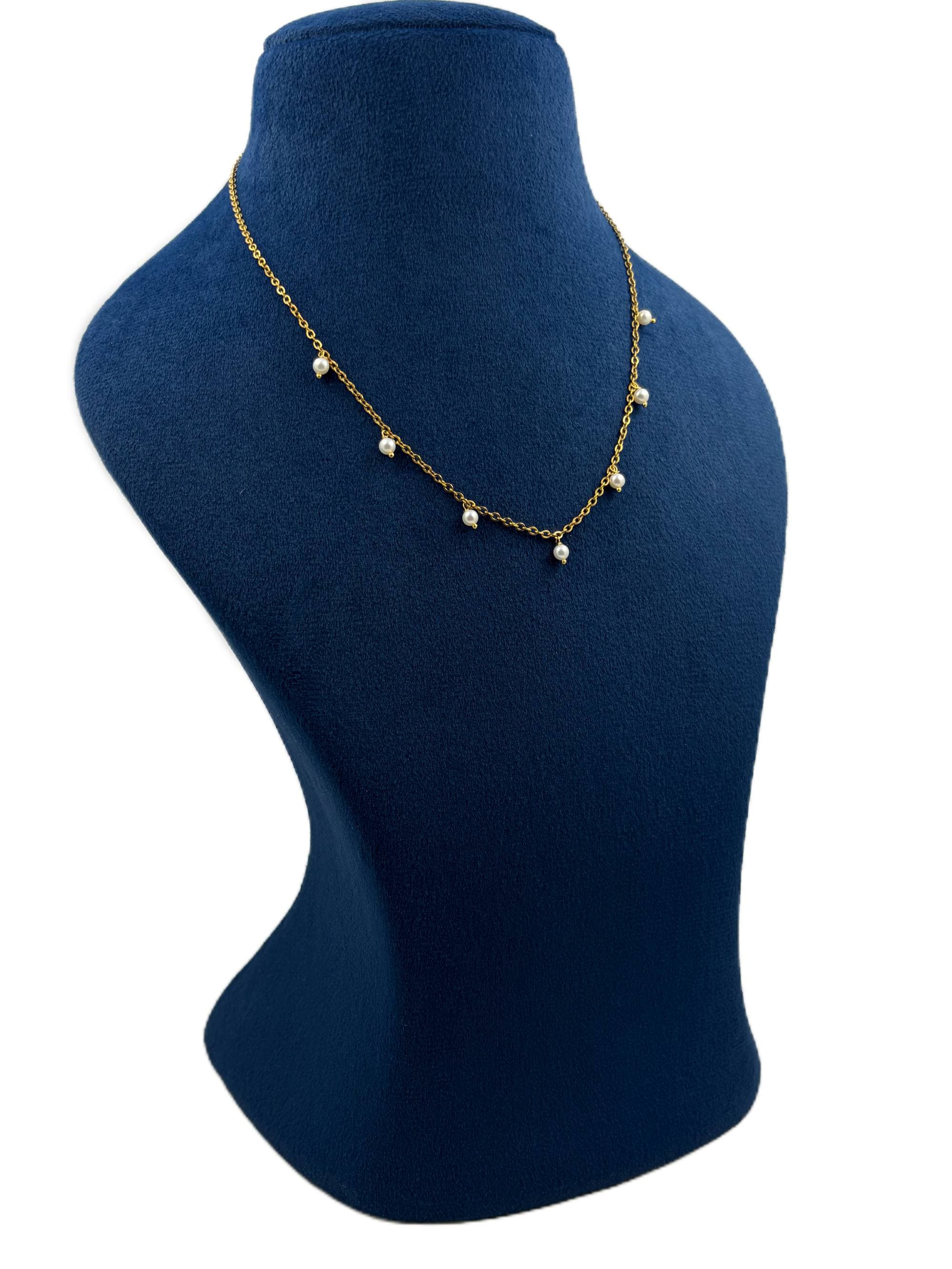 Multi drop pearl necklace - image 2