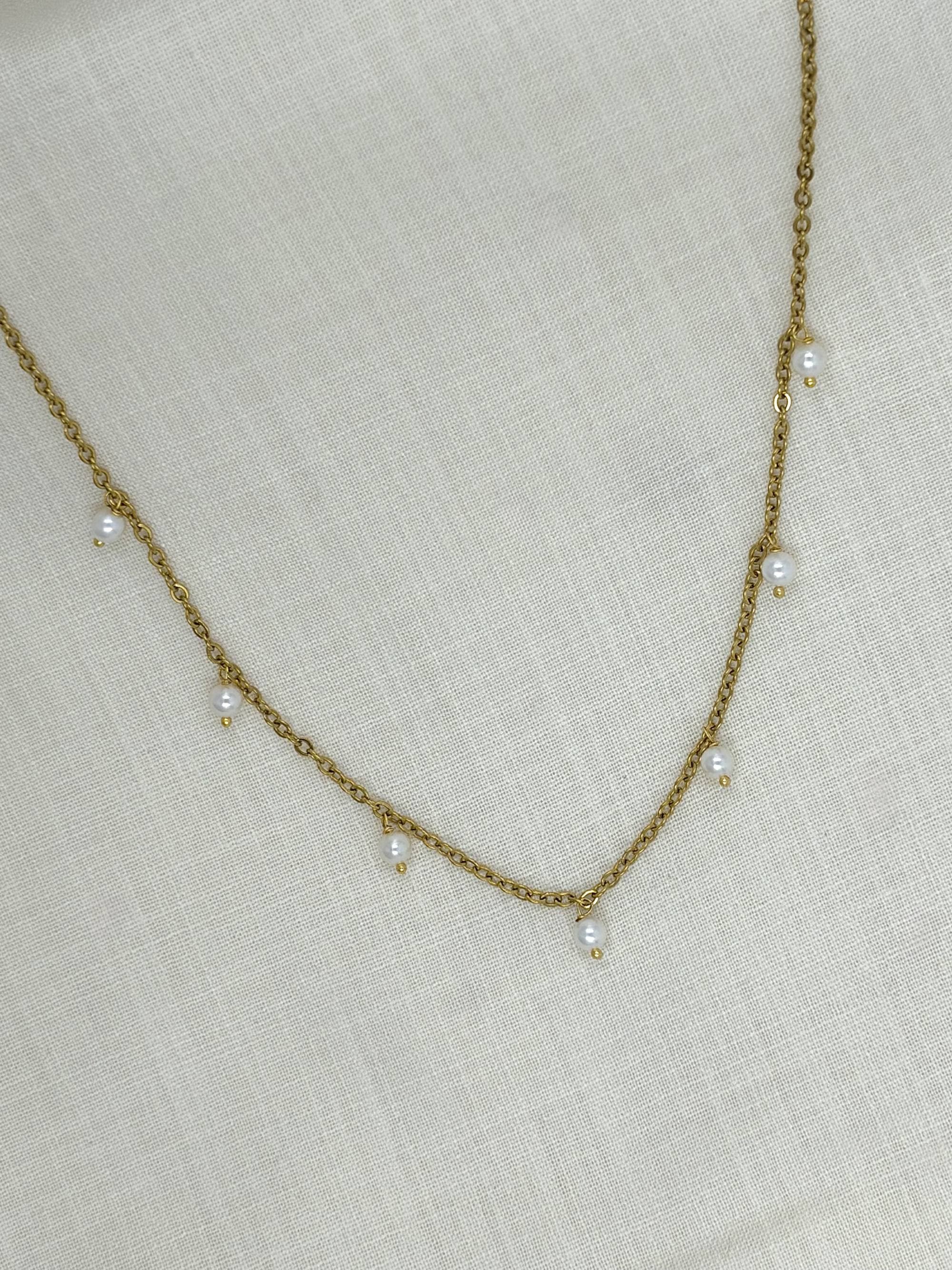 Multi drop pearl necklace - image 6