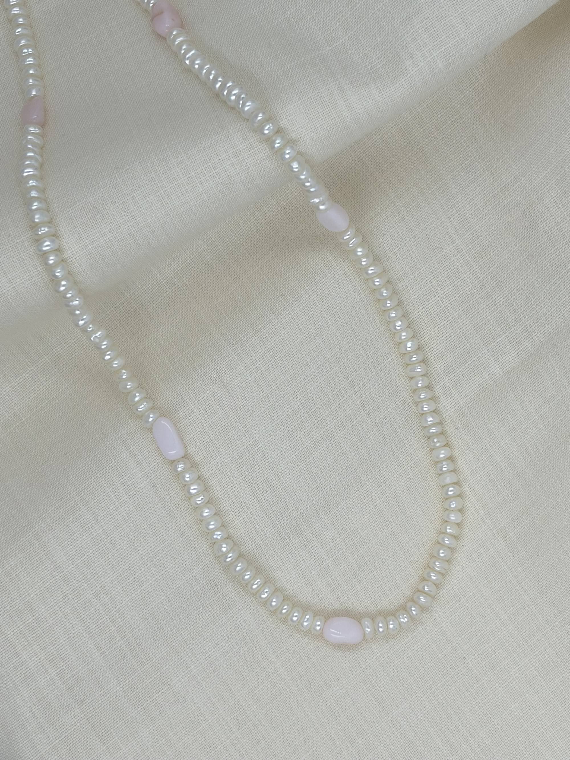 Rose quartz pearl necklace - image 5
