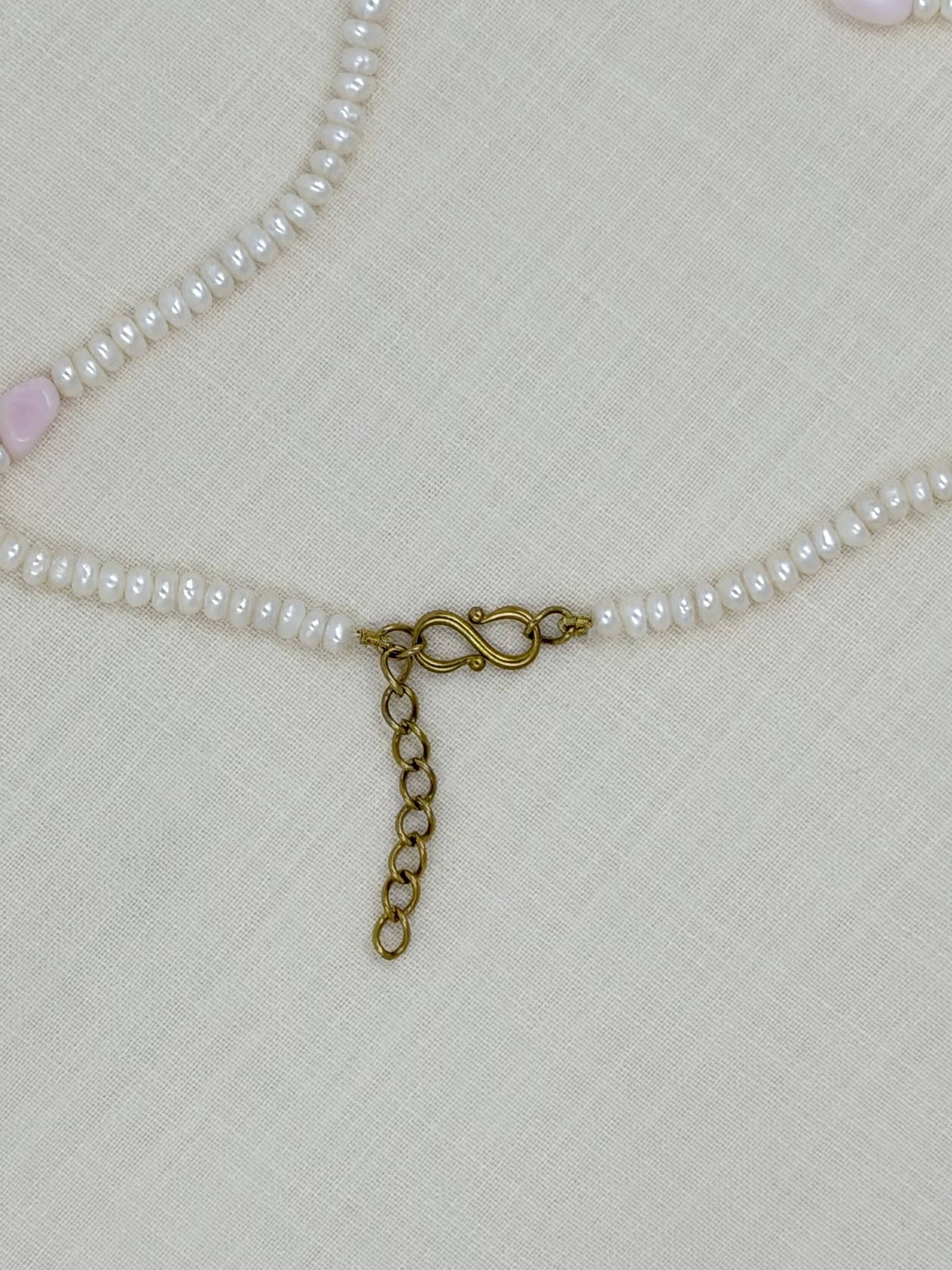Rose quartz pearl necklace - image 6
